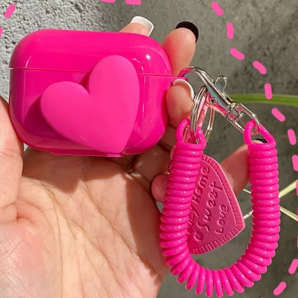 Airpod Pro Case with Spring Flexible Keychain.